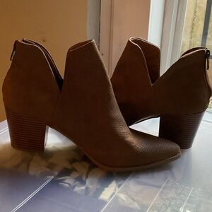 Sun + Stone Textured Brown Ankle Booties